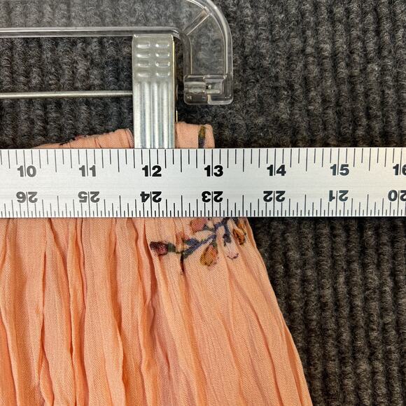Style Rack Womens Orange Floral Midi Skirt Size Small Rayon Bohemian Cottage - Picture 4 of 8